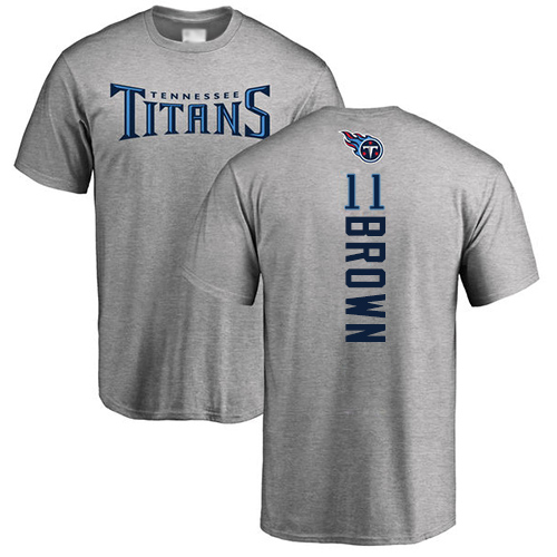 Tennessee Titans Men Ash A.J. Brown Backer NFL Football #11 T Shirt->youth nfl jersey->Youth Jersey